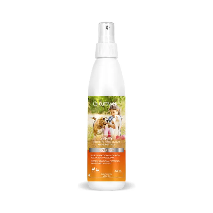 Spray przeciwko kleszczom i pchłom 200 ml Eurowet.jpg
