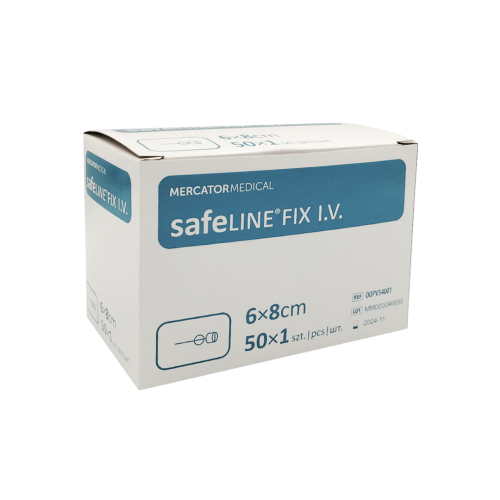 Fixačná náplasť na kanylu Safeline 6x8 cm Plaster do mocowania kaniul Safeline 6x8 cm.png