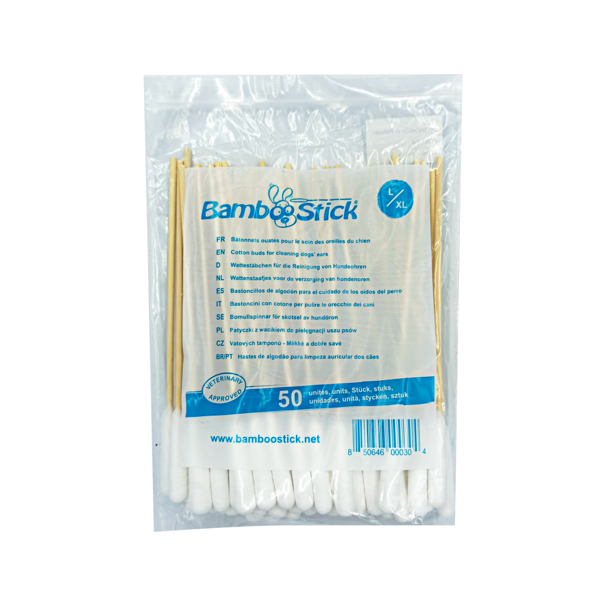 Tyčinky na čistenie uší psov BambooStick 50ks