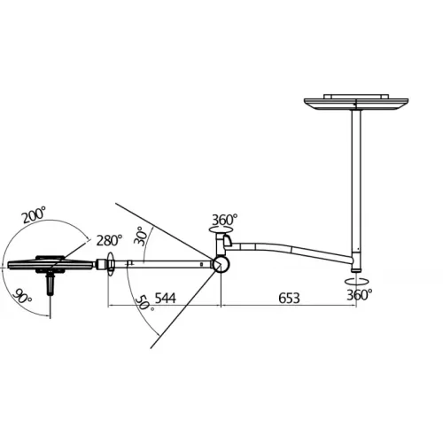 Liečebná a operačná lampa Luvis S300C lampa-zabiegowo-operacyjna-bezcieniowa-s300c-sufitowa (4).webp