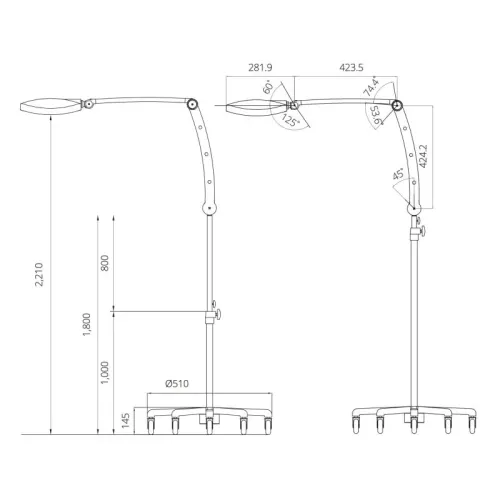 Liečebná a operačná lampa Luvis E100M lampa-zabiegowo-operacyjna-bezcieniowa-e100m-przejezdna (2).webp