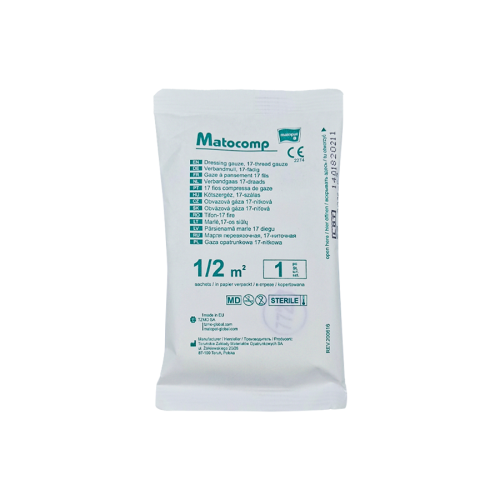 Matocomp 17-vláknová sterilná obväzová gáza Gaza opatrunkowa jałowa Matocomp 17 nitkowa.png