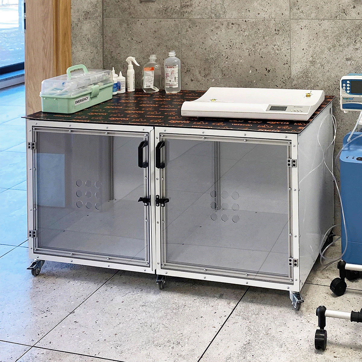 Dvojitá klietka s pohyblivou priečkou 60x120x60 cm