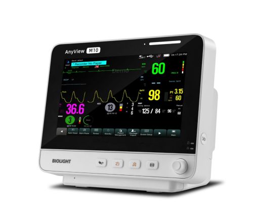 Monitor pacienta M10 Biolight Kardiomonitor M10 Biolight z 10,4-calowym ekranem dotykowym monitoruje EKG, SpO₂, NIBP, oddech i temperaturę. Lekki, mobilny, z funkcją rozpoznawania arytmii i długą pracą na baterii – idealny do opieki weterynaryjnej i medycznej.