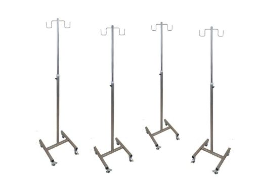 Stojan na infúzie s nastaviteľnou výškou a dvoma háčikmi