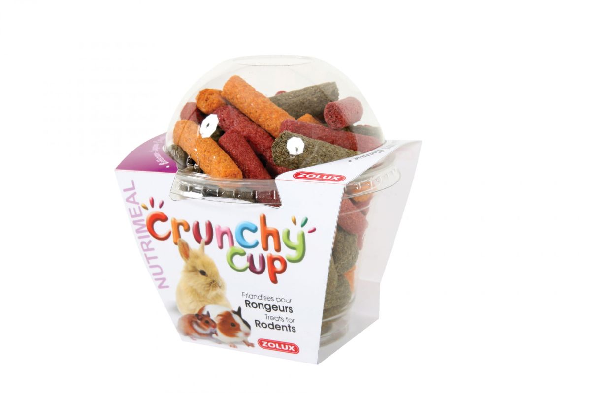 CRUNCHY CUP prípravky proti hlodavcom lucerna mrkva červená repa