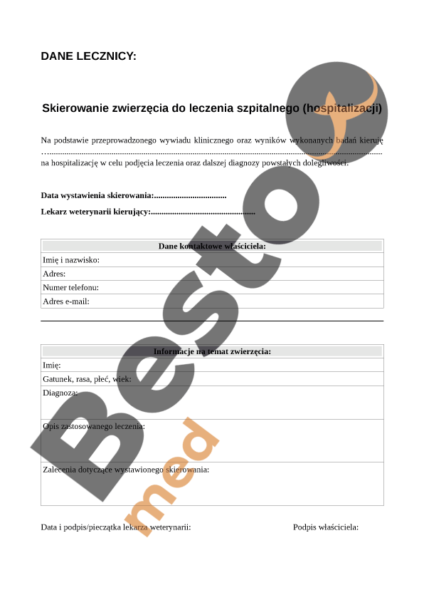 Odoslanie zvieraťa na ošetrenie v nemocnici