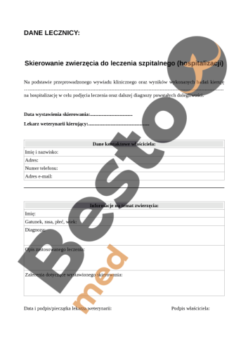 Odoslanie zvieraťa na ošetrenie v nemocnici Obszar roboczy 1.png