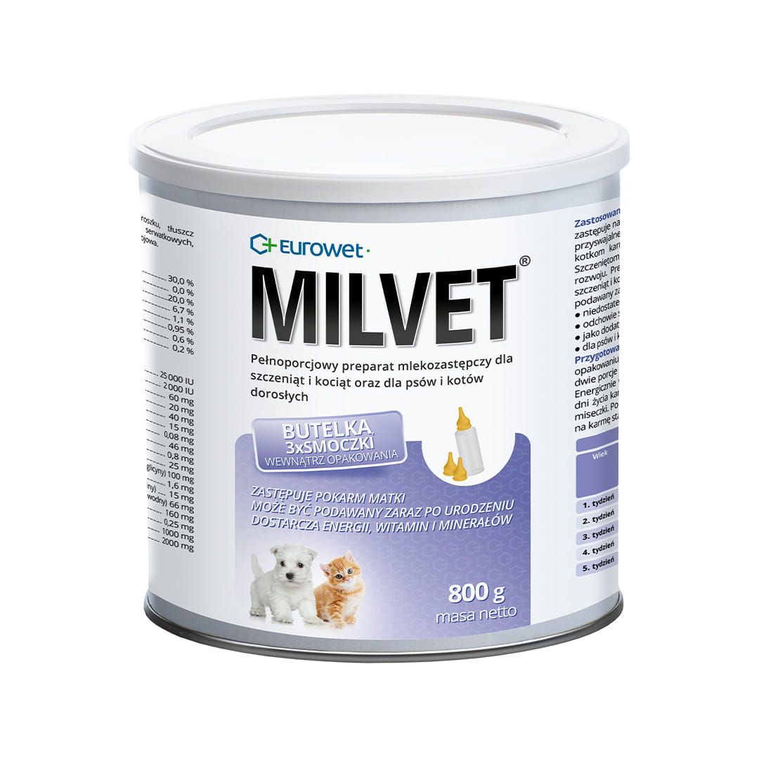 Milvet preparat mlekozastępczy 800 g Eurowet.jpg